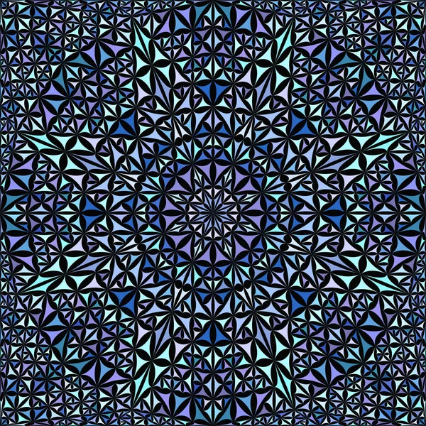 Azul sem costura curvo triângulo mosaico azulejo caleidoscópio mandala padrão — Vetor de Stock