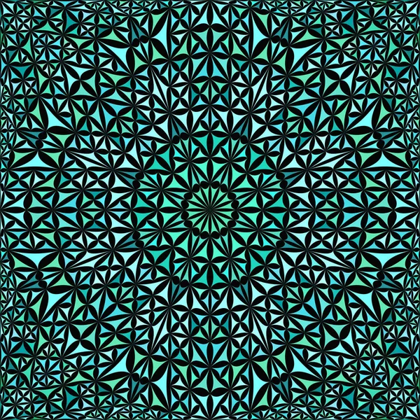 Бирюзовая абстрактная повторяющаяся кривая треугольной мозаики мандала — стоковый вектор