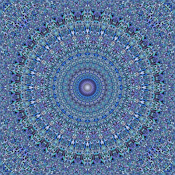 Blue abstract repeating petal garden mandala pattern wallpaper — Stock Vector