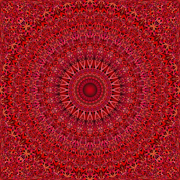 Roșu fără sudură junglă ornat mandala model tapet design — Vector de stoc