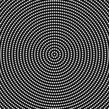 Siyah beyaz retro soyut dairesel nokta desen arka plan