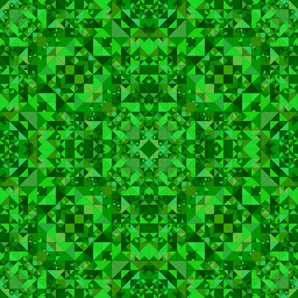 Grön abstrakt sömlös triangel mosaikkakel kalejdoskop mönster tapet — Stock vektor