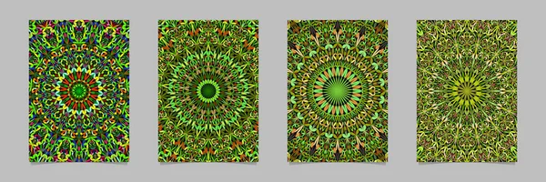 Farbe abstrakt botanisch reich Mandala-Muster Seite Hintergrund-Design-Set — Stockvektor