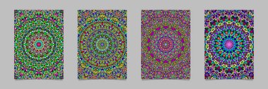 Renkli çiçek bahçe mandala desen poster arka plan şablon seti