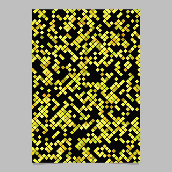 黄色斜めの丸みを帯びたモザイク模様のポスターテンプレート — ストックベクタ