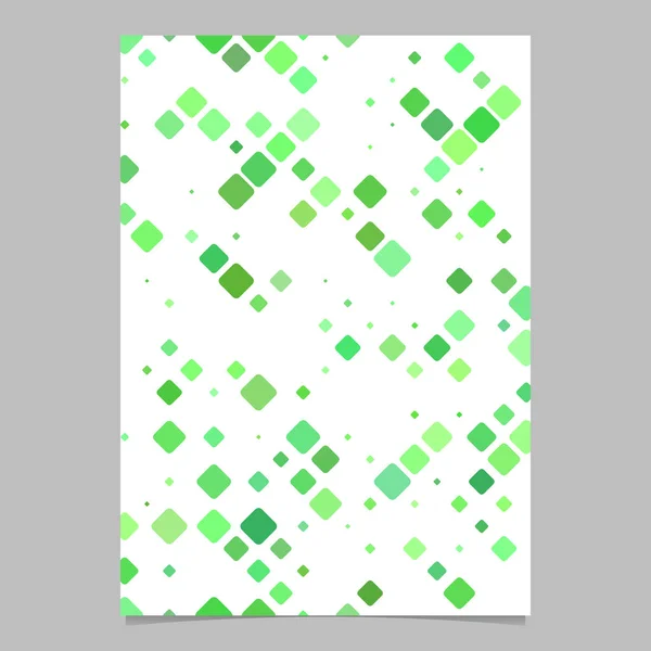 Diseño de póster de patrón cuadrado diagonal verde - fondo de página vectorial — Archivo Imágenes Vectoriales