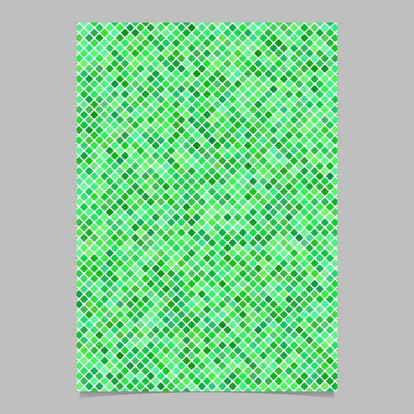 Zielona geometryczna przekątna zaokrąglona kwadratowa wzór plakat tła szablon — Wektor stockowy