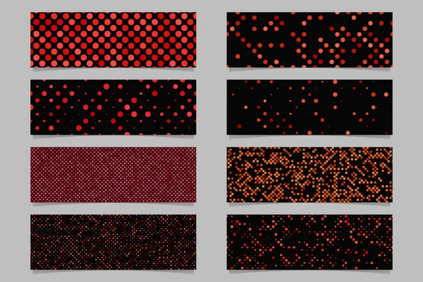 現代の赤い点模様バナー背景テンプレートセット — ストックベクタ
