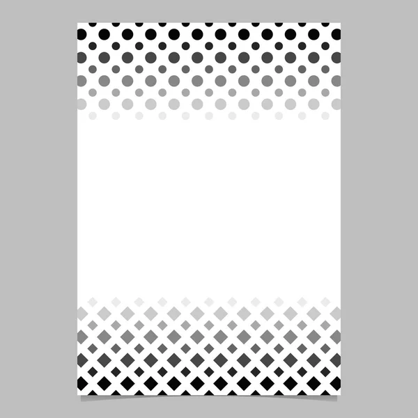 Monokrom yarı ton geometrik daire ve kare desenli broşür arka plan — Stok Vektör