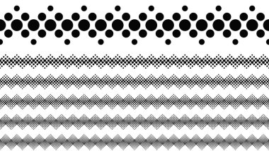 Tek renkli geometrik noktalı desen bölücü çizgi seti
