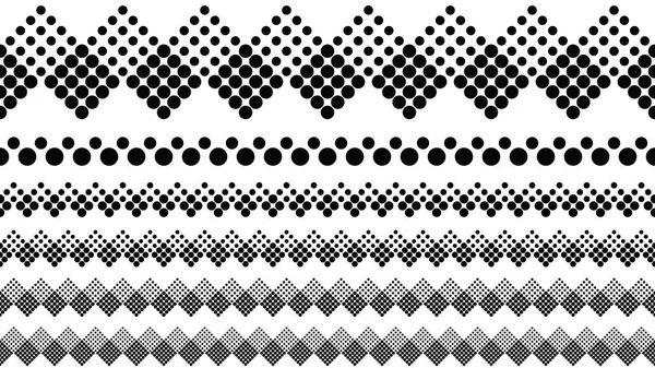 Abstract monochrome dot pattern page break set — Stock Vector