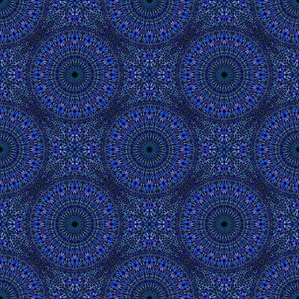Blu bohemien senza soluzione di continuità mandala floreale mosaico modello di sfondo arte — Vettoriale Stock