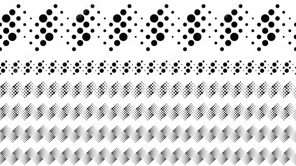 Geometric abstract monochrome dot pattern page divider set