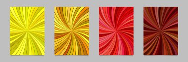 Soyut hipnotik spiral Ray patlaması şerit desen broşür arka plan şablon seti
