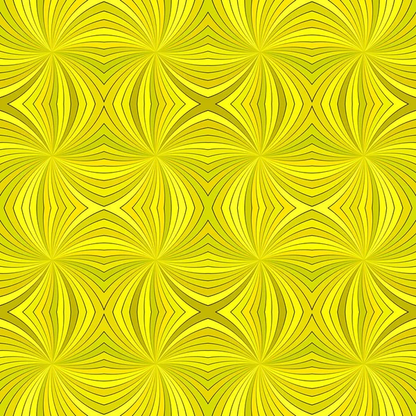 Yellow seamless psychedelic geometrcial swirl stripe pattern background — Stock Vector