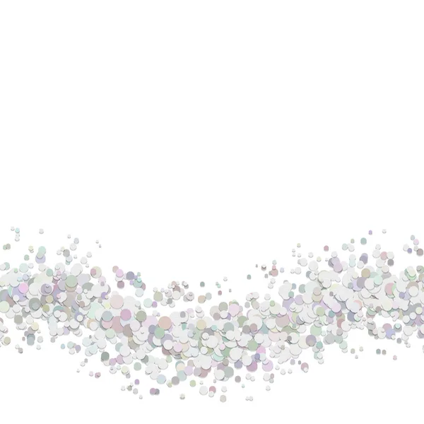 Abstrakt blank vågig konfetti bakgrundsmall med spridda cirklar — Stock vektor