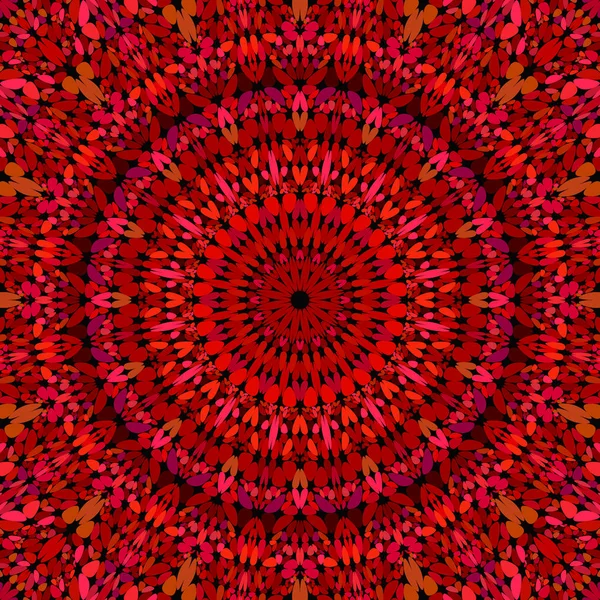 Červená abstraktní petalová mozaika mandalová Tapeta-vzor vektoru — Stockový vektor