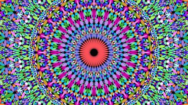 Renkli soyut çiçek mozaik mandala duvar kağıdı - vektör illüstrasyon