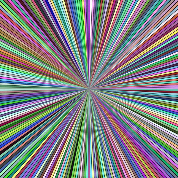 Bunte hypnotische Starburst-Streifen Hintergrund - Vektorgrafik — Stockvektor