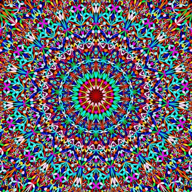 Renkli botanik kaleydoskop mandala desen duvar kağıdı tasarımı