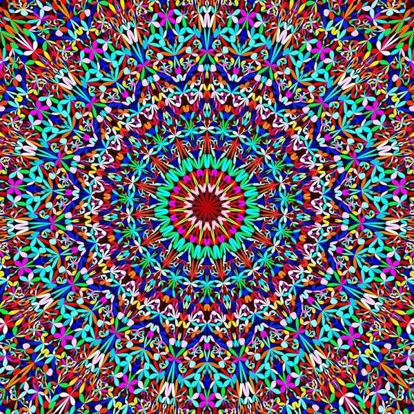 Bunte botanische Kaleidoskop Mandala-Muster Tapeten-Design — Stockvektor