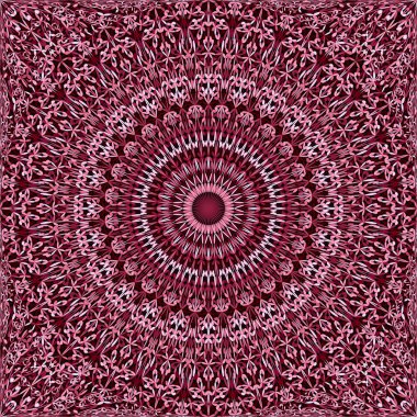 Pembe dikişsiz soyut taç yaprağı kaleydoskop mandala desen arka plan
