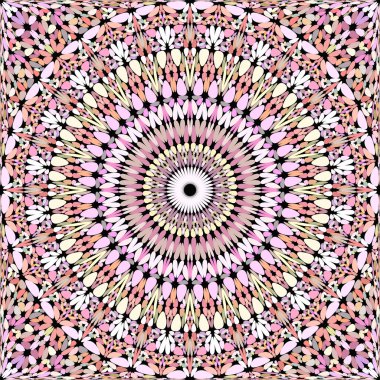 Renkli soyut dikişsiz çiçek süslü mandala desen duvar kağıdı - vektör tasarımı