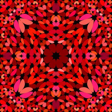 Kırmızı dikişsiz çakıl mozaik desen duvar kağıdı - bohem vektör arka plan illüstrasyon