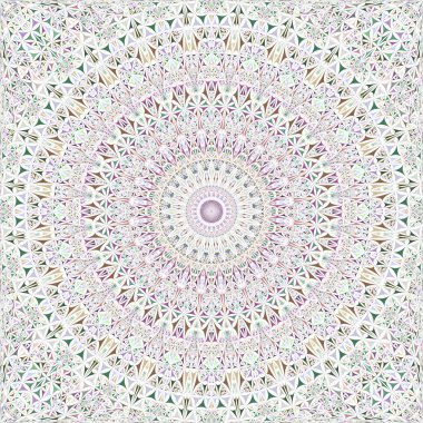 Dikişsiz kavisli üçgen mozaik kiremit kaleydoskop mandala duvar kağıdı deseni