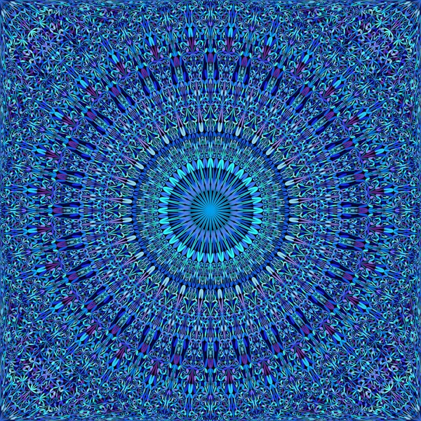 Azul repetición pétalo caleidoscopio mandala patrón fondo diseño — Vector de stock