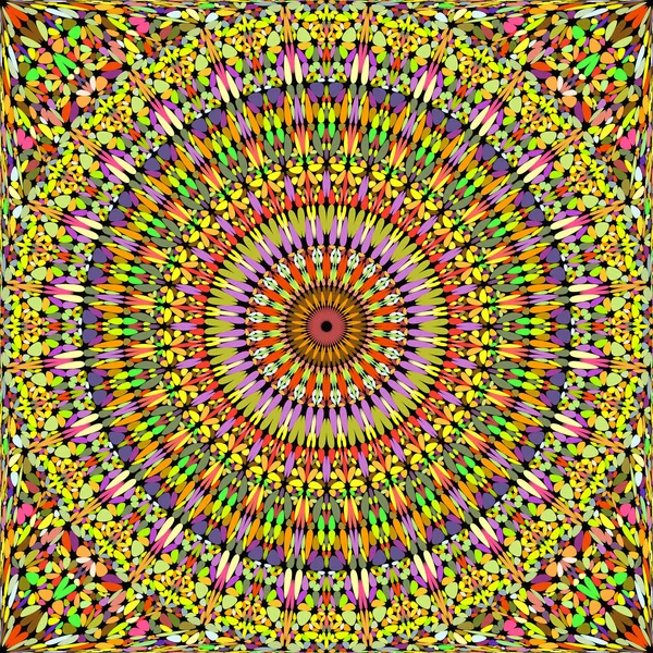 Papel pintado de patrón de mandala caleidoscopio de piedra inconsútil colorido - gráfico de fondo de vector étnico — Vector de stock