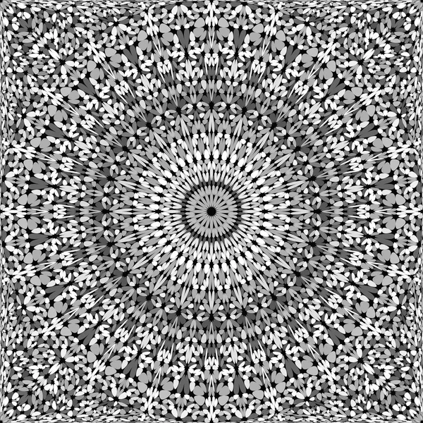 Grey seamless abstract petal ornate mandala pattern background - tribal vector design — Stock Vector