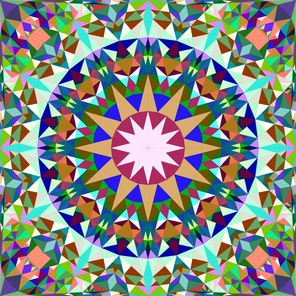 Barevný obraz s hladkým kaleidoskopem – abstraktní vektor mandalová Tapeta — Stockový vektor