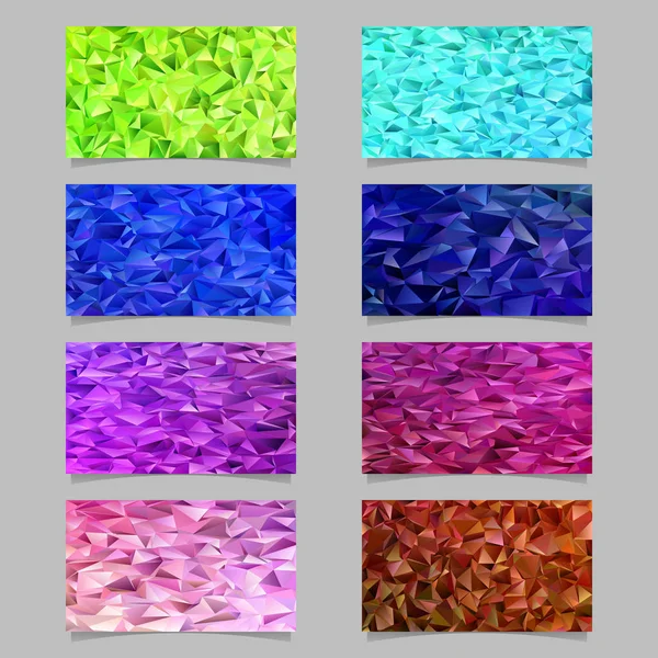 Set de plantillas de tarjeta de mosaico de triángulo de baldosas de gradiente de poli bajo - elementos gráficos de polígono de moda de triángulos de color — Archivo Imágenes Vectoriales
