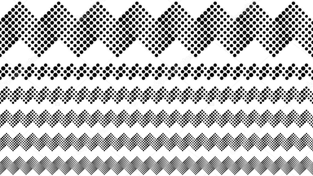 Monochrome geometric dot pattern page separator set