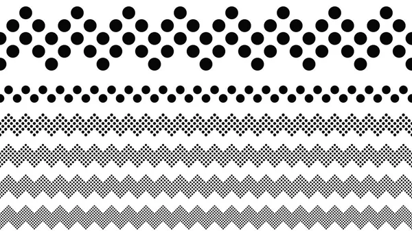 기하학적 반복 원 패턴 페이지 분할선 세트 — 스톡 벡터