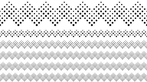 Repeating monochrome circle pattern page divider set — Stock Vector