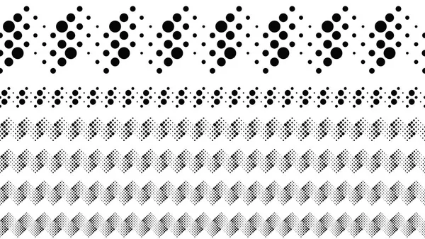 기하학적 추상 흑백 도트 패턴 페이지 디바이더 세트 — 스톡 벡터