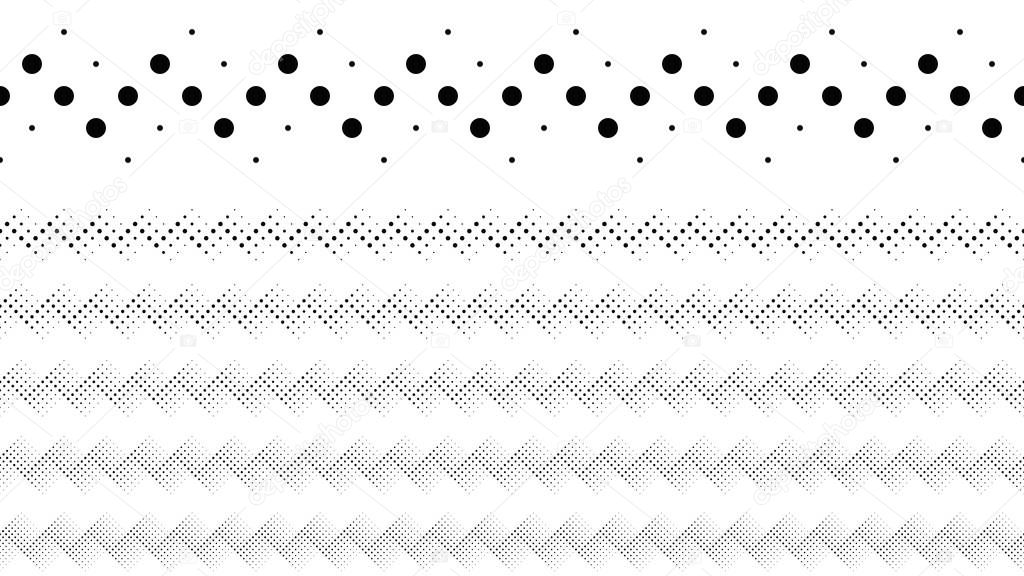 Geometrical repeating abstract dotted pattern page divider line set