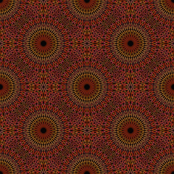 Inconsútil mandala marrón flor patrón fondo arte — Vector de stock