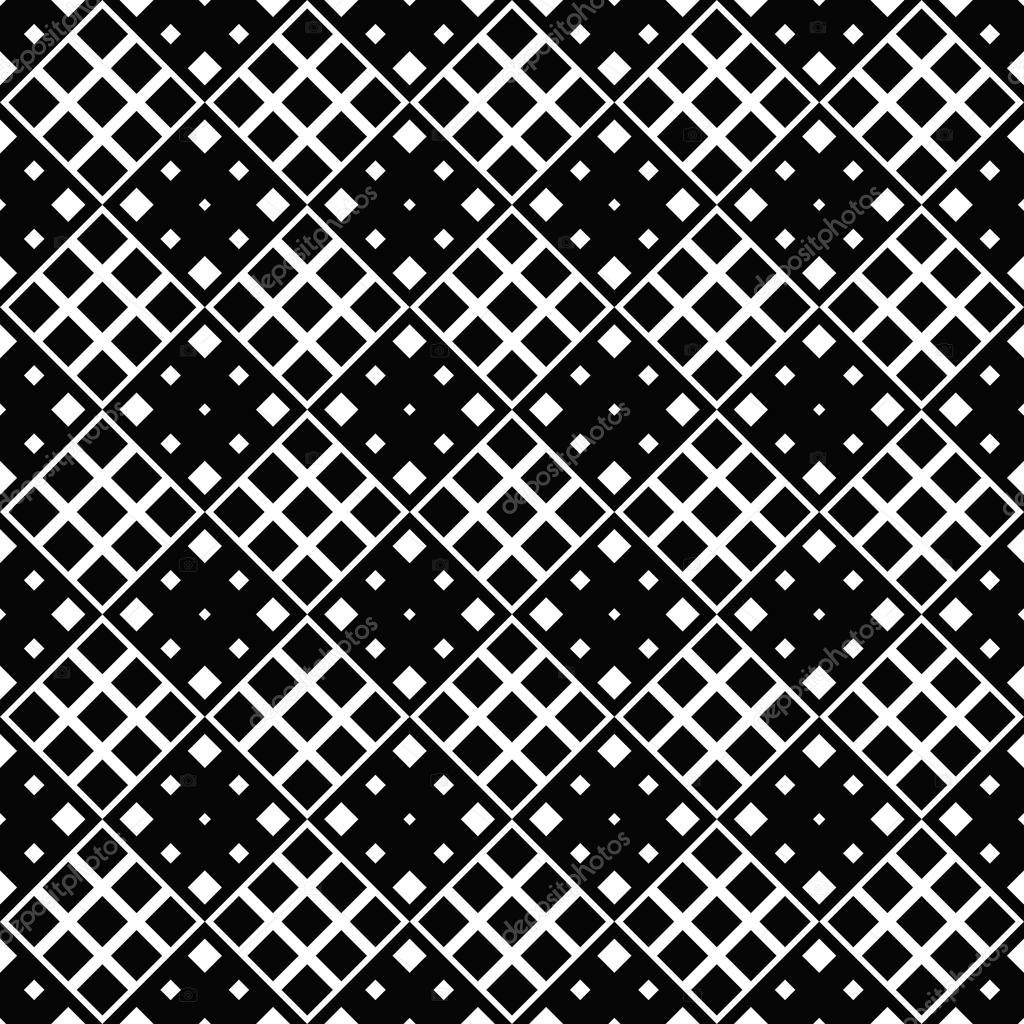 Black and white geometrical seamless square pattern background