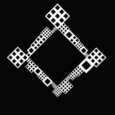 Siyah ve beyaz diyagonal modern geometrik kare kenarlık şablonu