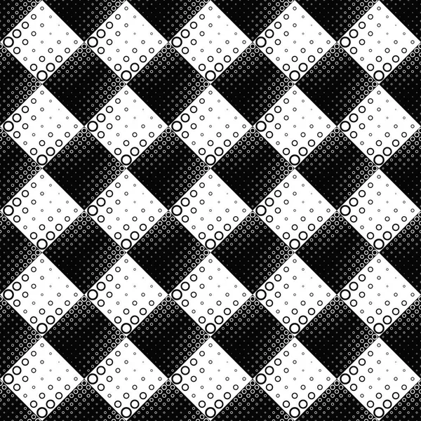シームレスな円パターンの背景 - 抽象的なモノクロベクトルデザイン — ストックベクタ