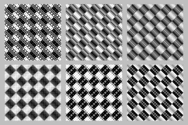 Kare desen arka plan seti - soyut vektör grafiği
