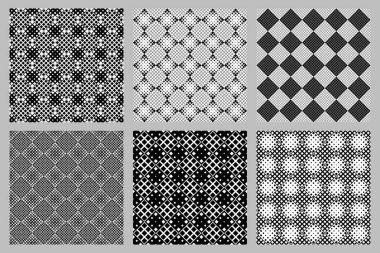 Geometrik dikişsiz kare desen arka plan seti