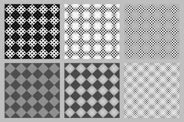 Naadloze diagonale vierkante patroon achtergrond set — Stockvector