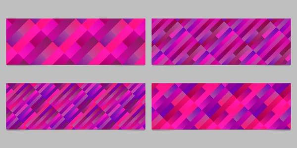 Gradient geometrischen Rechteck Muster Banner Hintergrund gesetzt — Stockvektor