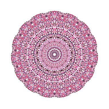 Dairesel yuvarlak geometrik renkli taç yaprağı süs mandala