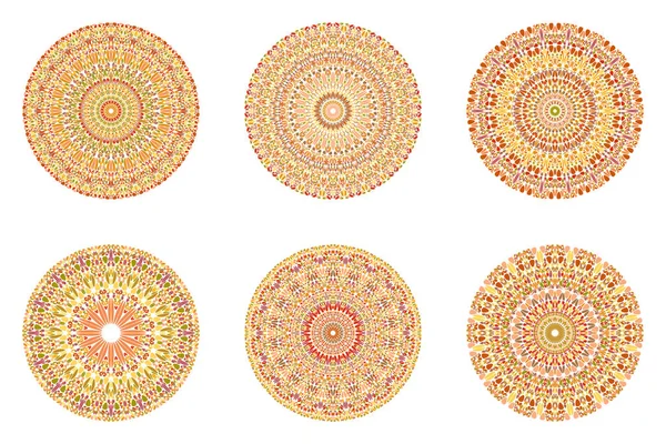 Set geometrico astratto fiore circolare ornamento mandala — Vettoriale Stock