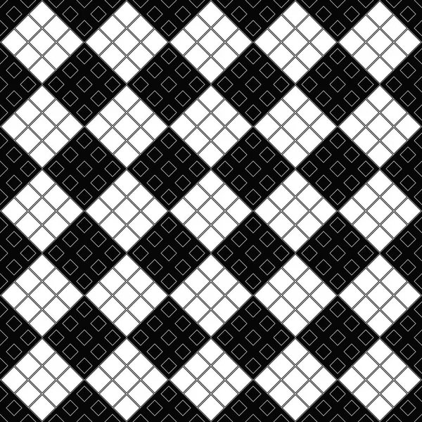 Monochrome seamless diagonal square pattern background design — Stock Vector